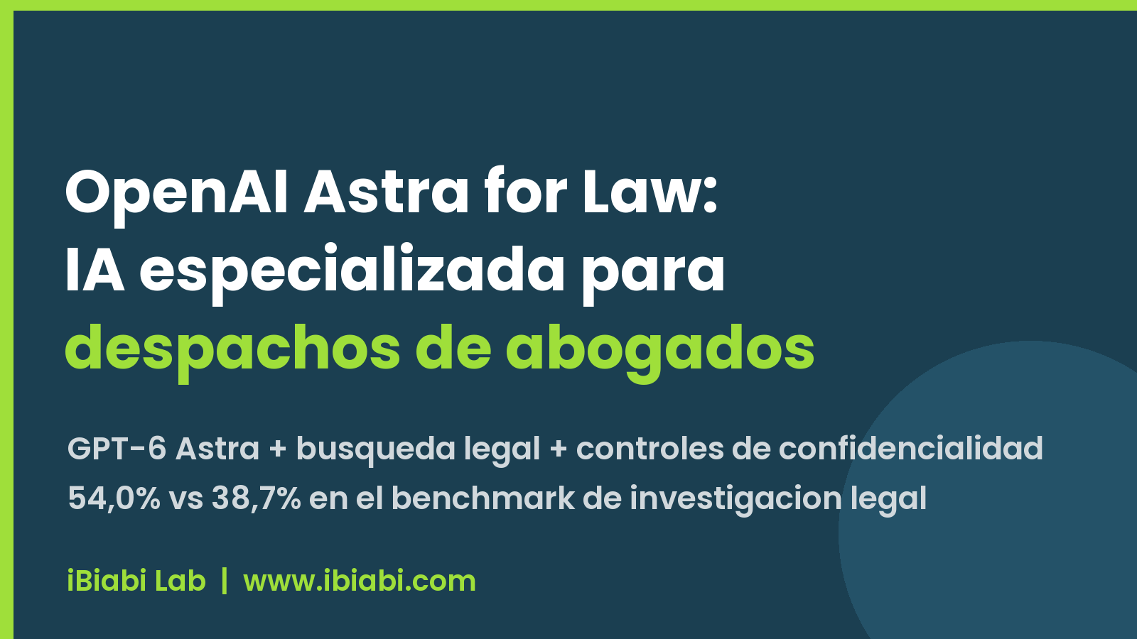 Astra for Law de OpenAI: IA especializada para despachos de abogados con GPT-6 Astra — iBiabi Lab