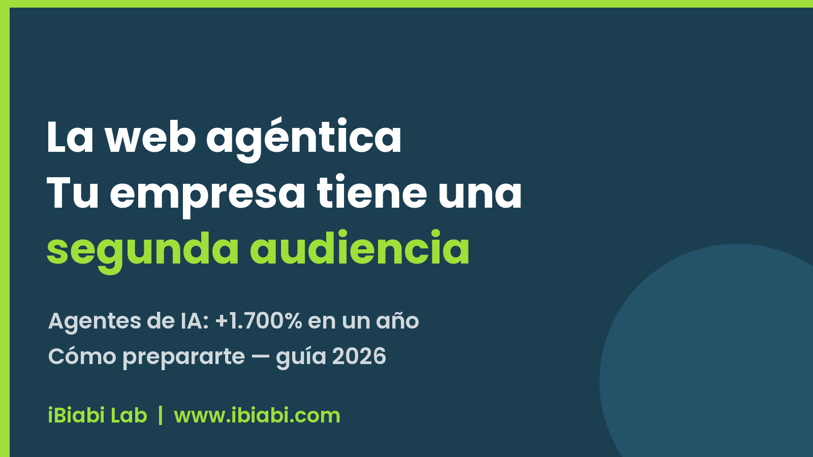 Banner: la web agéntica y la segunda audiencia de tu empresa — cómo prepararte para los agentes de IA en 2026